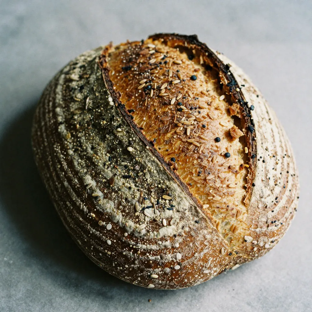 Ancient grains displayed on wooden surface