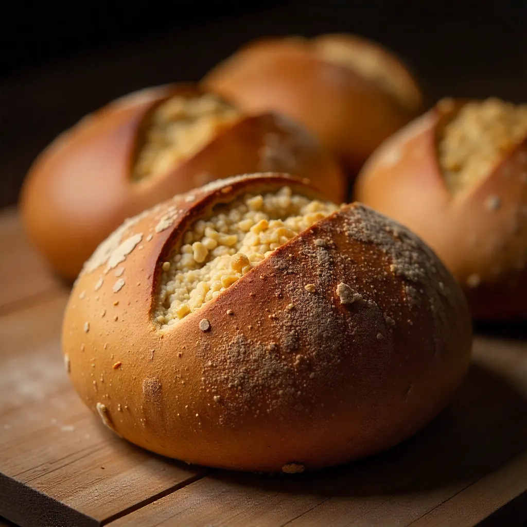 Baking process showing dough preparation